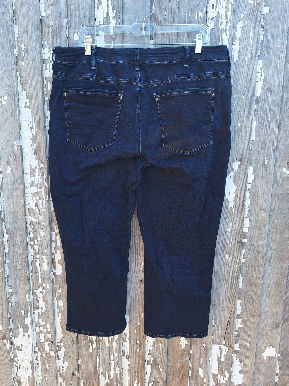 Silver Jeans Dark Blue Crop Stretch Avery Capri Jeans Size 20